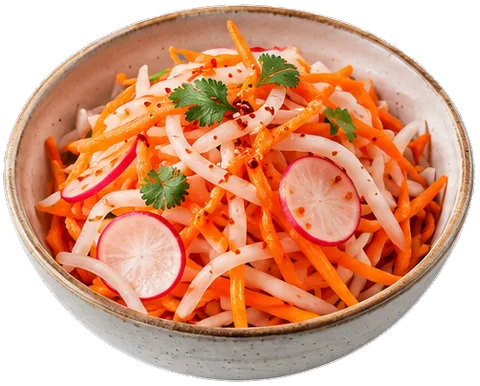 Pickled Carrots and Daikon with its ingredients