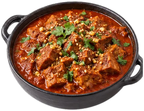 Pipián Rojo with its ingredients