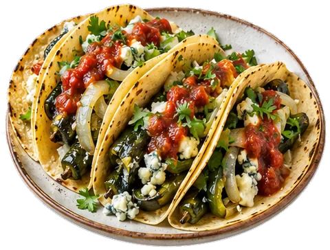 Poblano Cheese Tacos with its ingredients