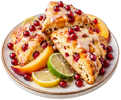 Pomegranate Scones with its ingredients
