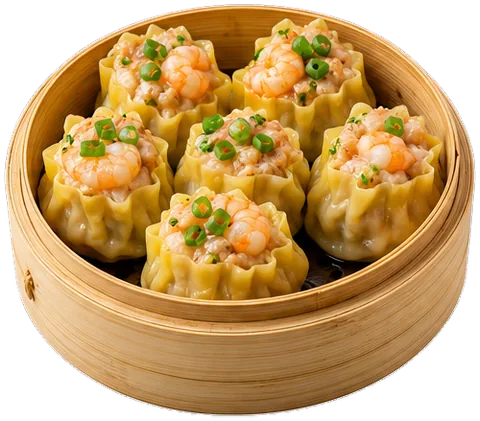 Pork and Prawn Siu Mai with its ingredients