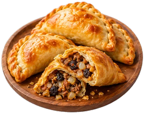 Pork Raisin Empanadas with its ingredients