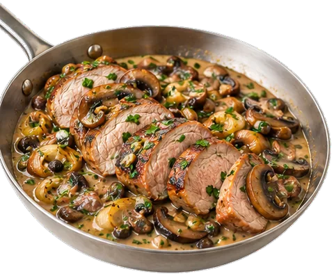 Pork Tenderloin Marsala with its ingredients