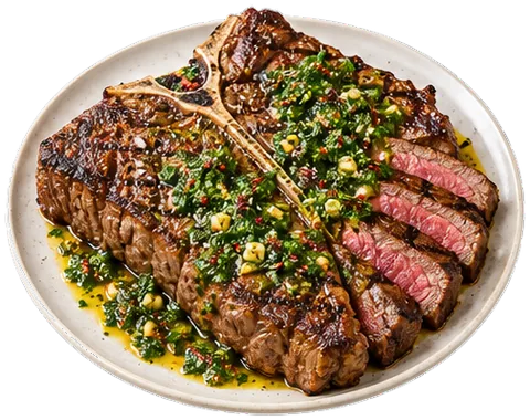 Porterhouse Steak With Chimichurri with its ingredients