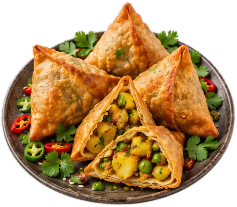 Potato and Pea Samosas with its ingredients