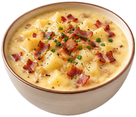 Potato Soup with evaporated with its ingredients