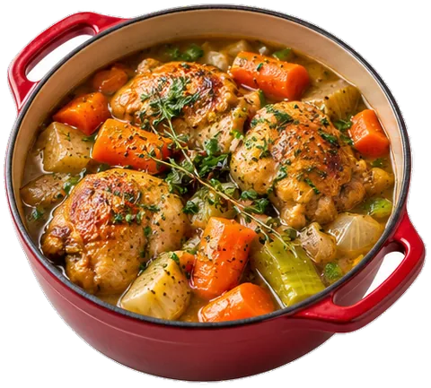 Pressure Cooker Chicken Stew with its ingredients