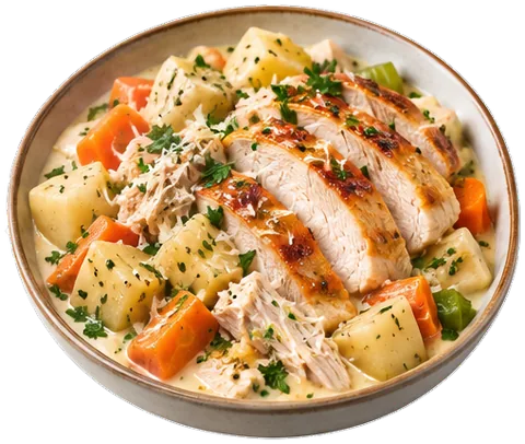 Pressure Cooker Turkey Dinner with its ingredients