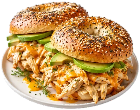 Pulled Chicken Ranch Sandwiches with its ingredients