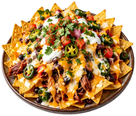 Pulled Pork Nachos with its ingredients