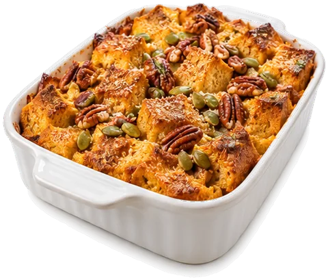 Pumpkin French Toast Casserole with its ingredients