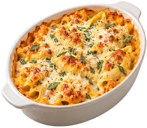 Pumpkin Stuffed Shells with parmesan with its ingredients