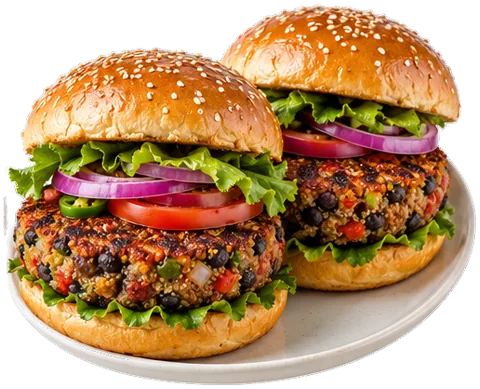 Quinoa Black Bean Burgers with its ingredients