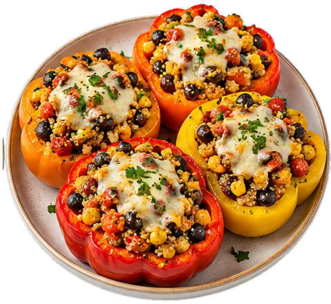 Quinoa Stuffed Peppers with its ingredients