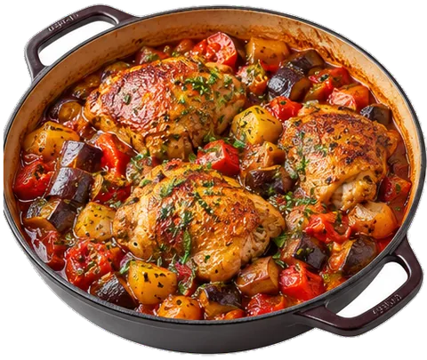 Ratatouille Baked Chicken with its ingredients