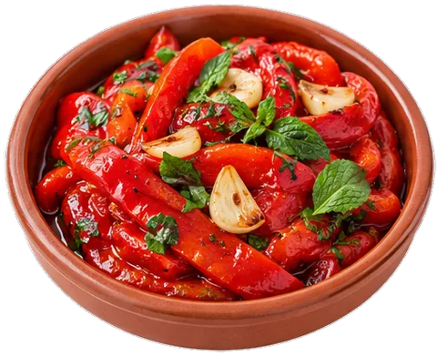 Red Pepper Tapas with its ingredients