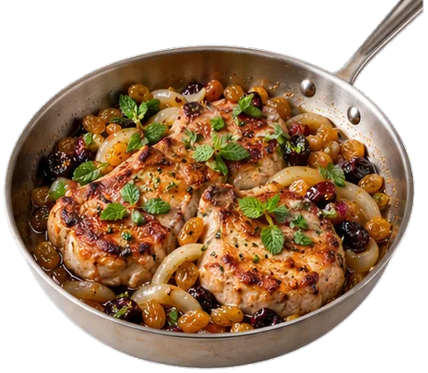 Riesling Pork Chops with its ingredients