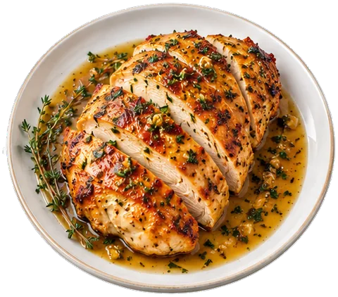 Roast Chicken with Pan Sauce with its ingredients