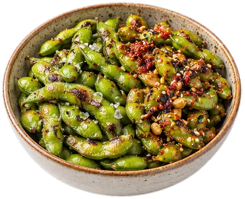 Roasted Edamame Two Ways with its ingredients