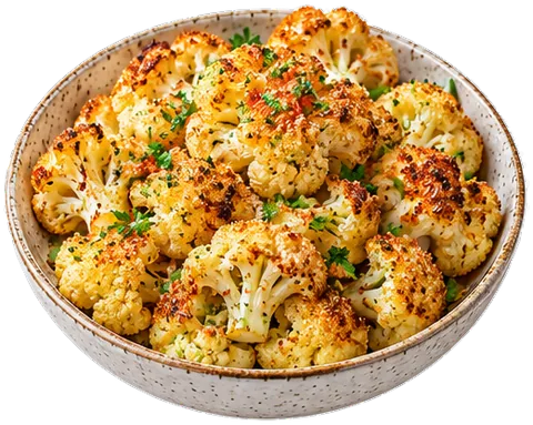 Roasted Parmesan Crusted Cauliflower with its ingredients