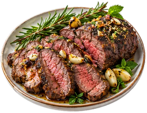 Rosemary Garlic Beef Tenderloin with its ingredients