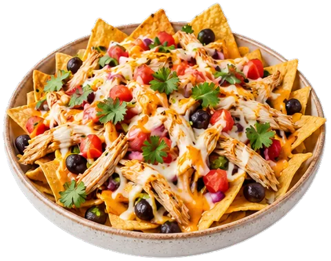 Rotisserie Chicken Nachos with its ingredients