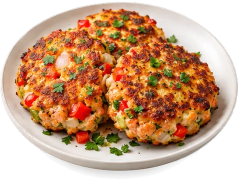 Salmon Patties with its ingredients