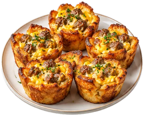 Sausage Egg French Toast Cups with its ingredients