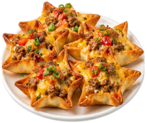 Sausage Wonton Stars with its ingredients