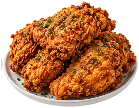 Seasoned Fried Chicken with its ingredients