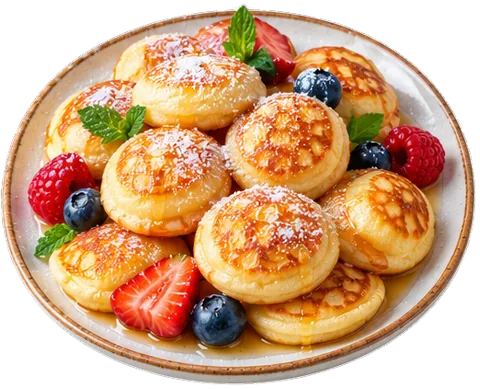 Semolina Bubble Pancakes with its ingredients