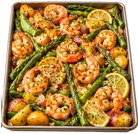 Sheet Pan Shrimp and Potatoes with its ingredients