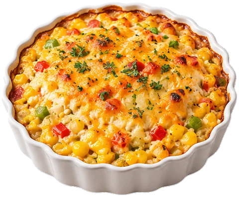 Shoepeg Corn Casserole with its ingredients