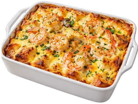 Shrimp Brunch Casserole with its ingredients