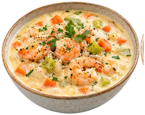 Shrimp Chowder with its ingredients