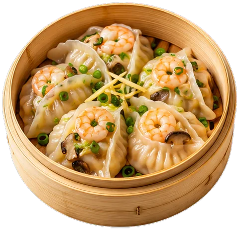 Shrimp Dumplings with its ingredients
