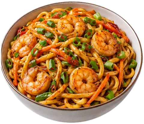 Shrimp Lo Mein with its ingredients
