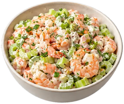 Shrimp Salad with its ingredients