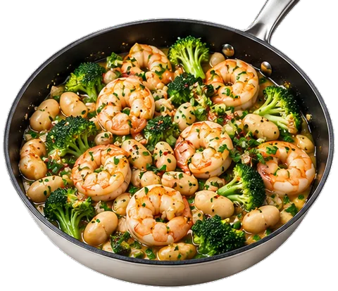 Shrimp White Bean Skillet with its ingredients