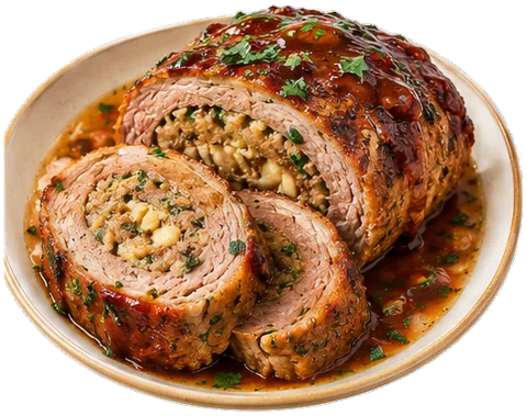 Sicilian Meat Roll with its ingredients