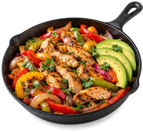 Skillet Chicken Fajitas with its ingredients