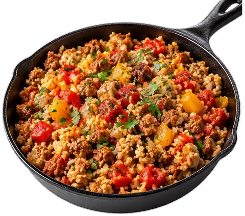 Skillet Taco Cauliflower Rice with its ingredients