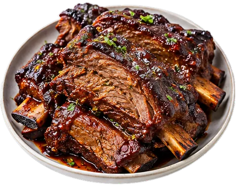 Slow-Baked BBQ Short Ribs with its ingredients