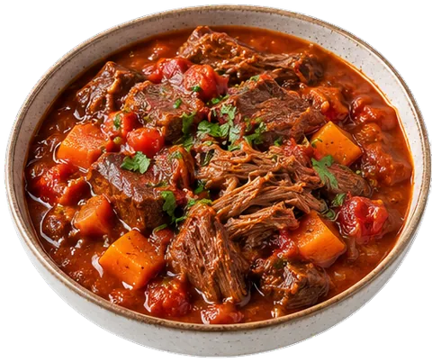 Slow Cooker Beef Ragu with canned tomatoes with its ingredients