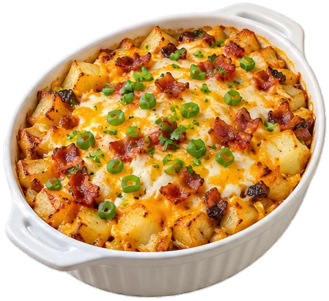 Slow Cooker Breakfast Casserole with bacon with its ingredients