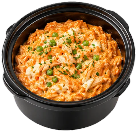 Slow Cooker Buffalo Chicken with its ingredients