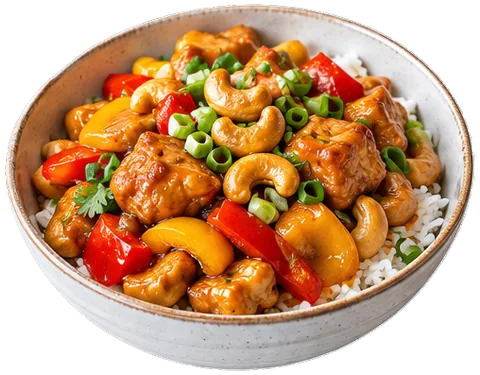 Slow Cooker Cashew Chicken with its ingredients