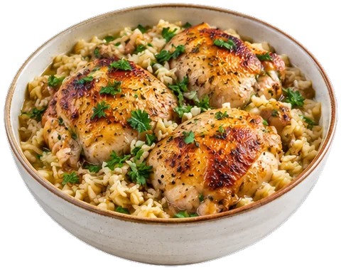 Slow Cooker Chicken and Rice with its ingredients