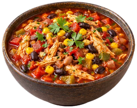 Slow Cooker Chicken Chili with its ingredients