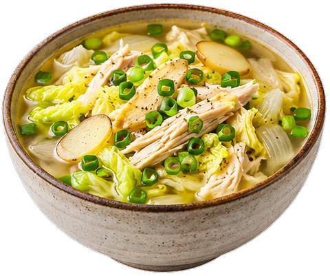Slow Cooker Napa Chicken Soup with its ingredients